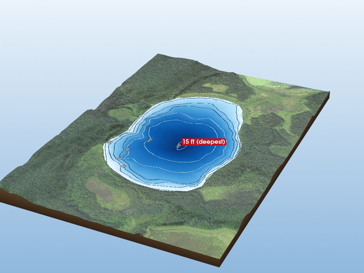 Depth map of Waboose Lake