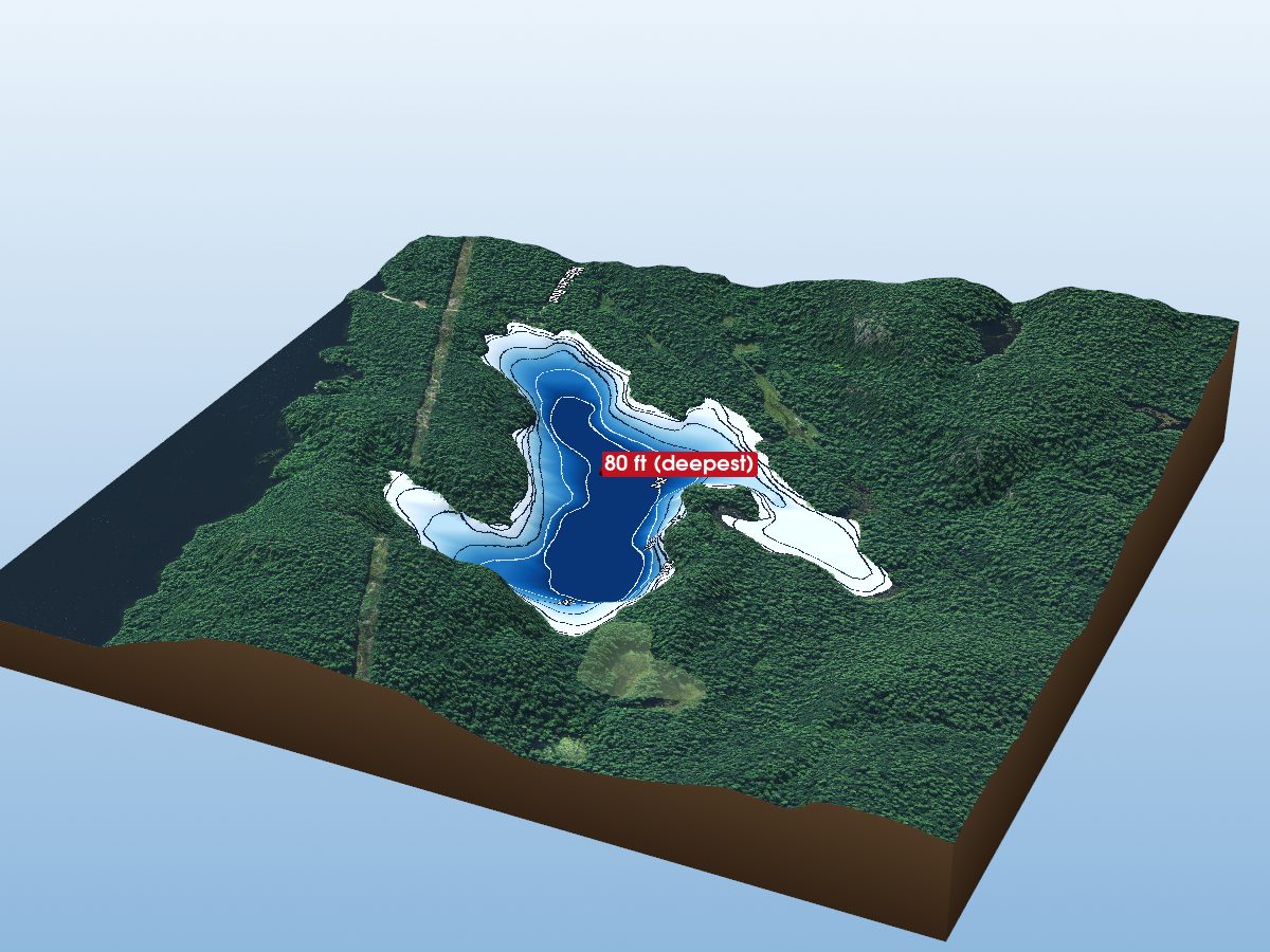 Depth map of Wabun Lake