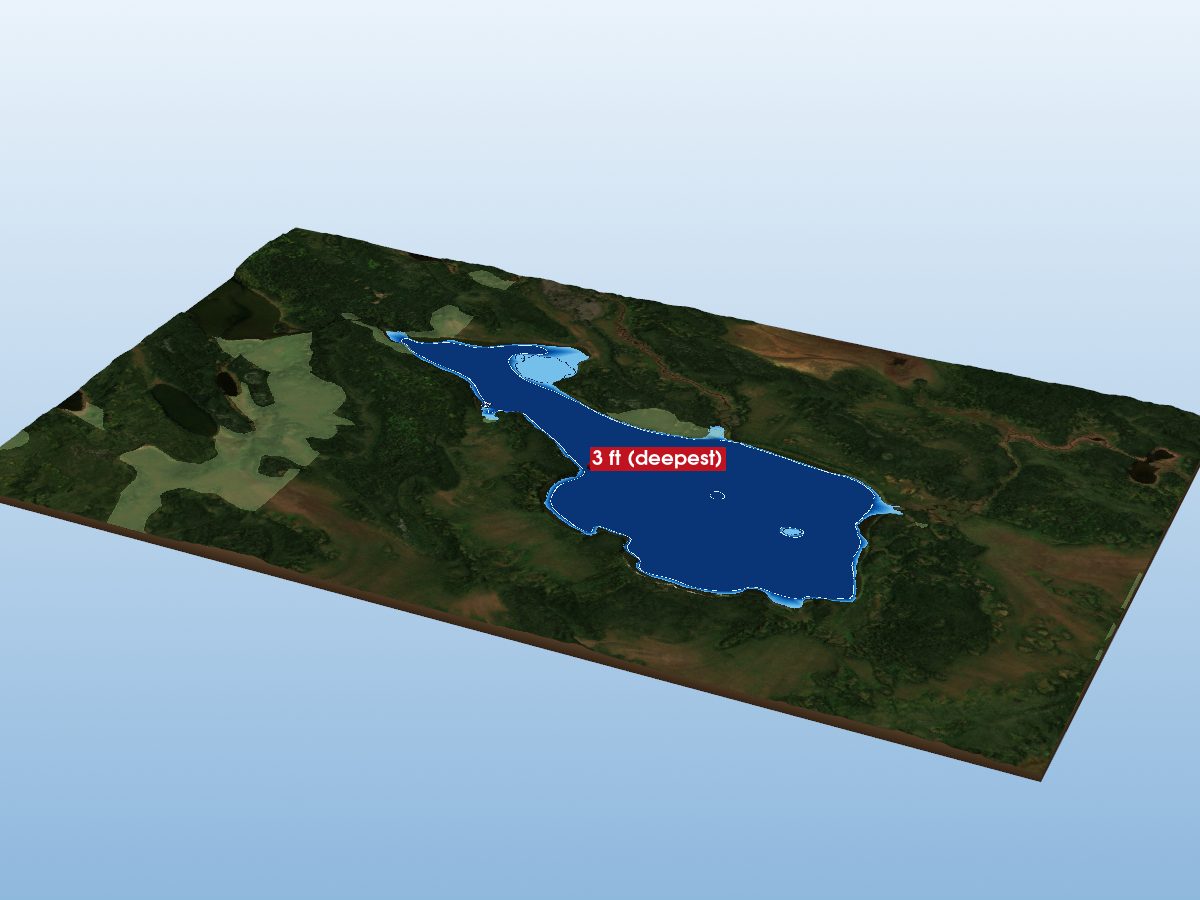 Depth map of Wachusk Lake