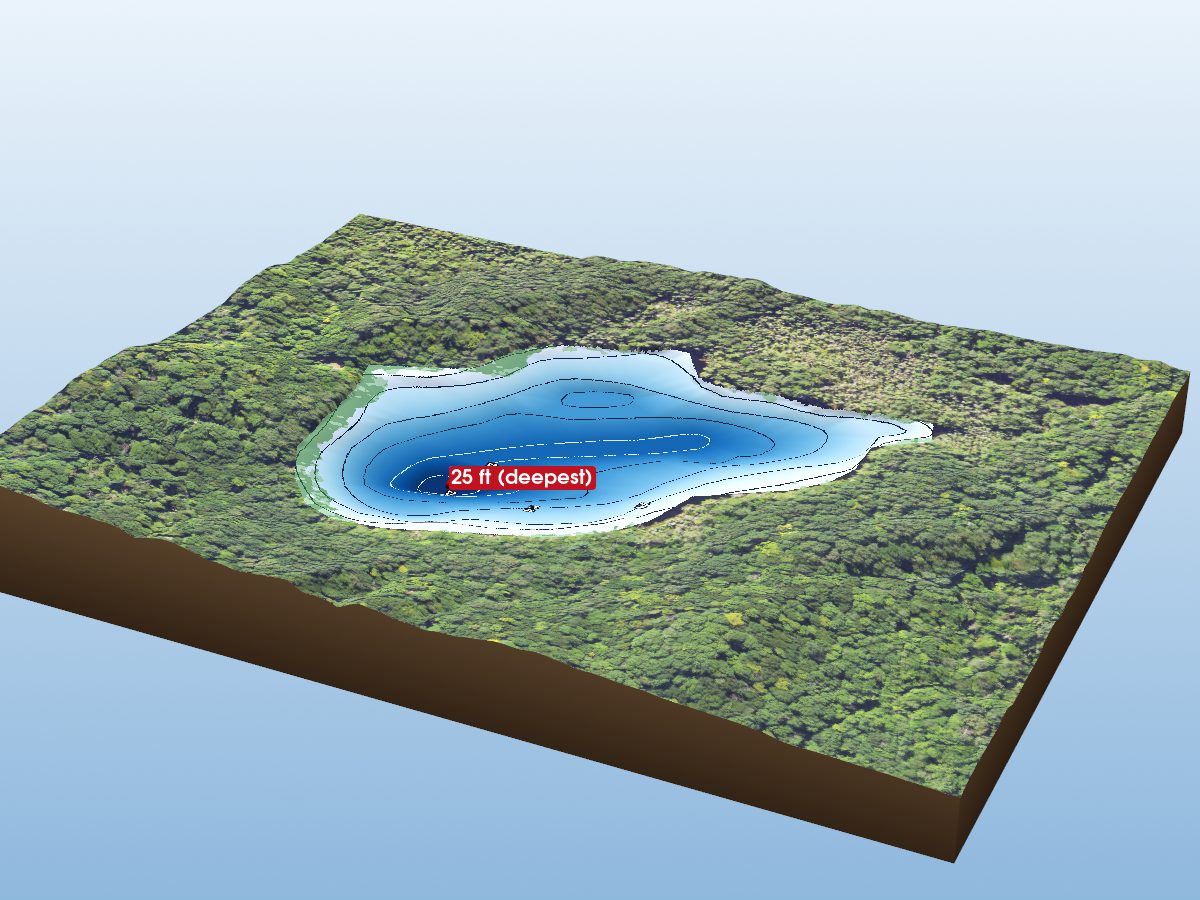 Depth map of Waco Lake