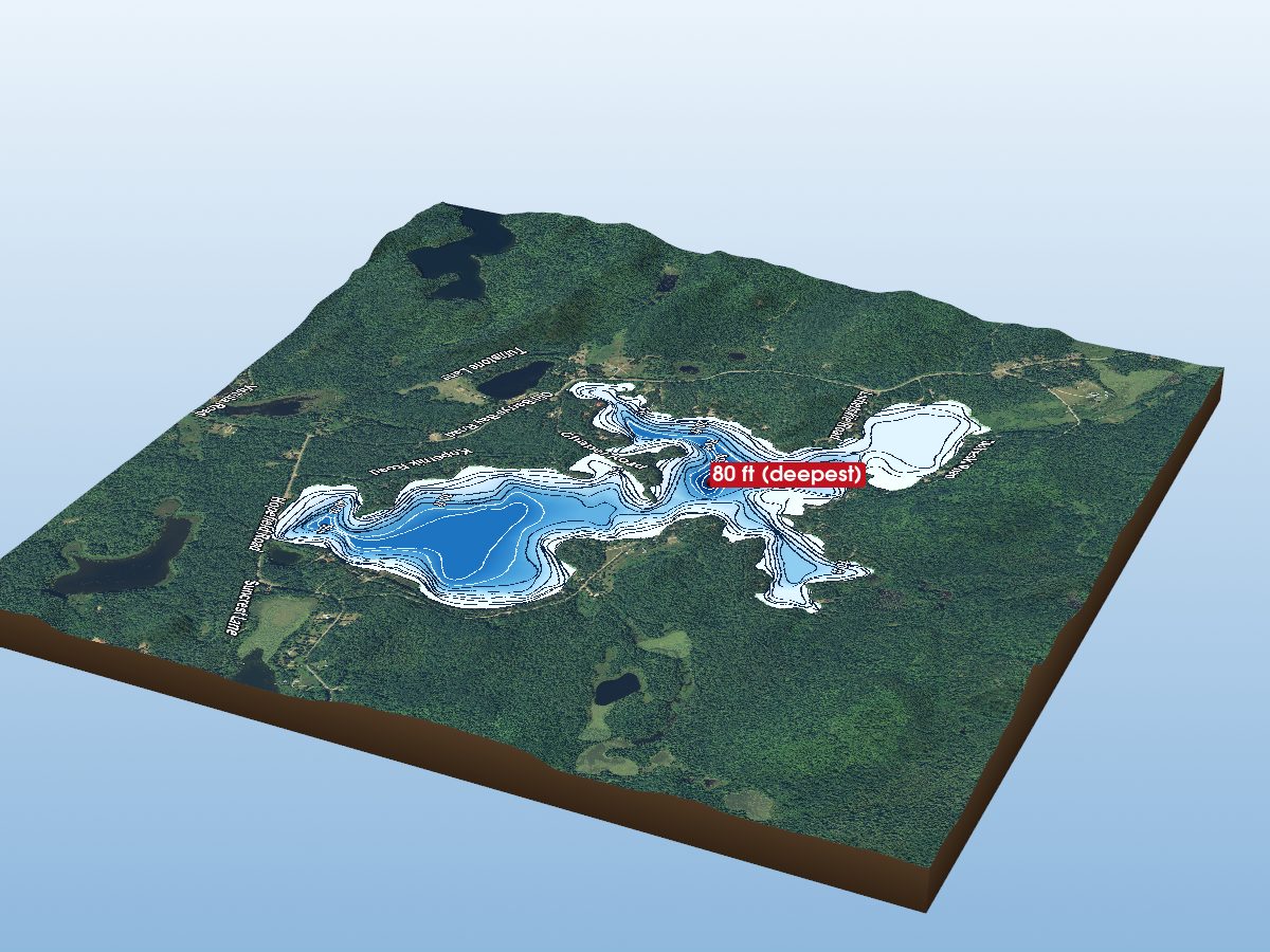 Depth map of Wadsworth Lake