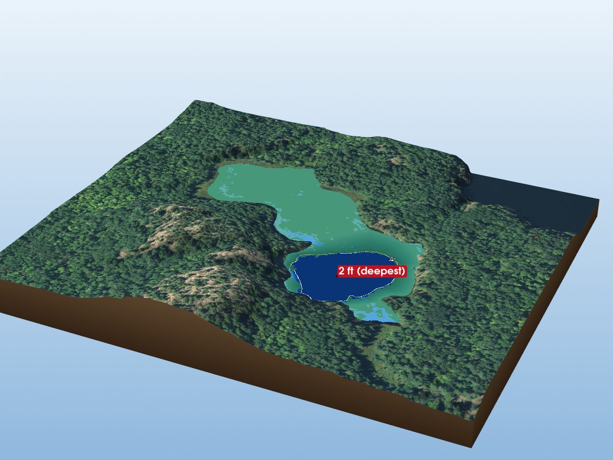 Depth map of Wagon Road Lake