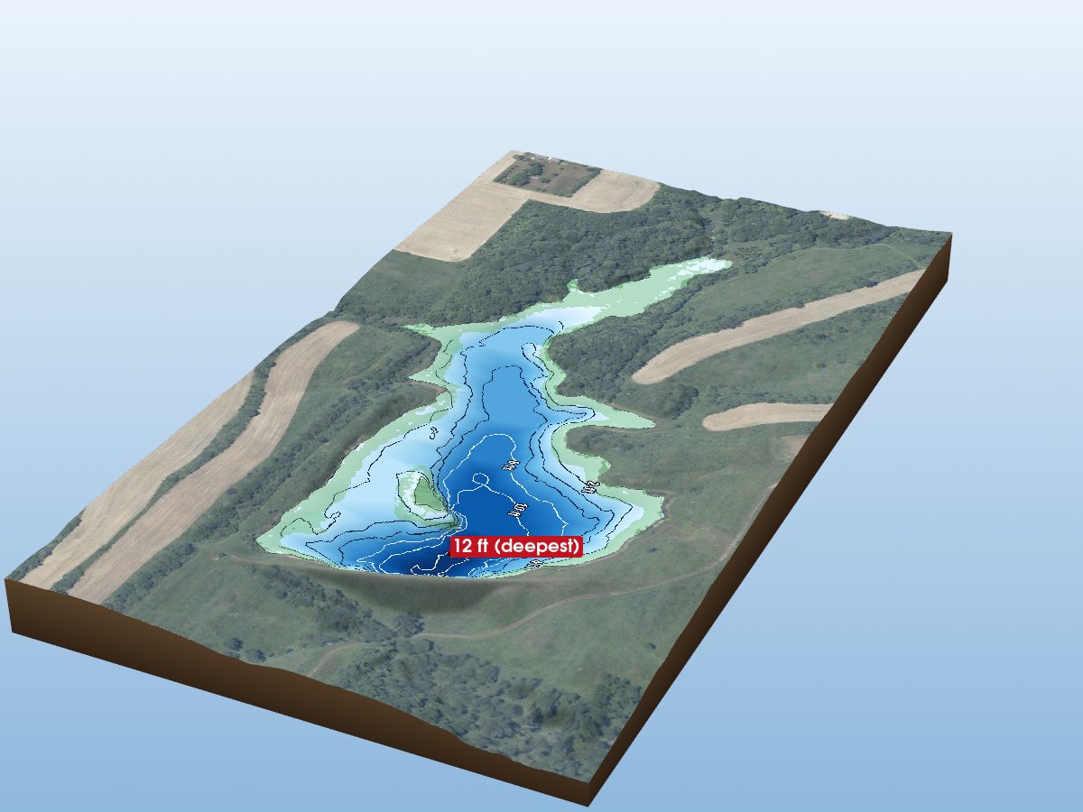 Depth map of WahkShinGah Lake
