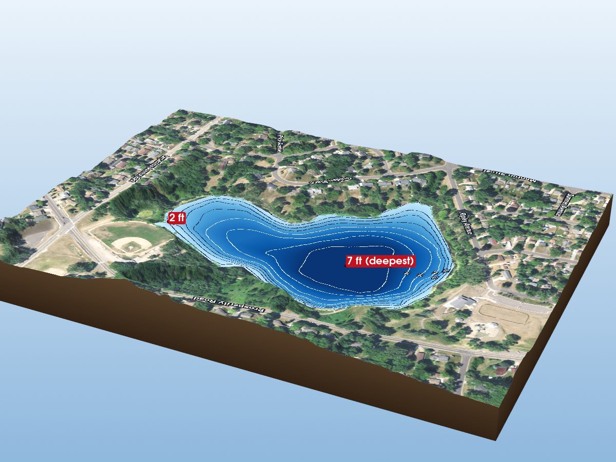 Depth map of Wakefield Lake