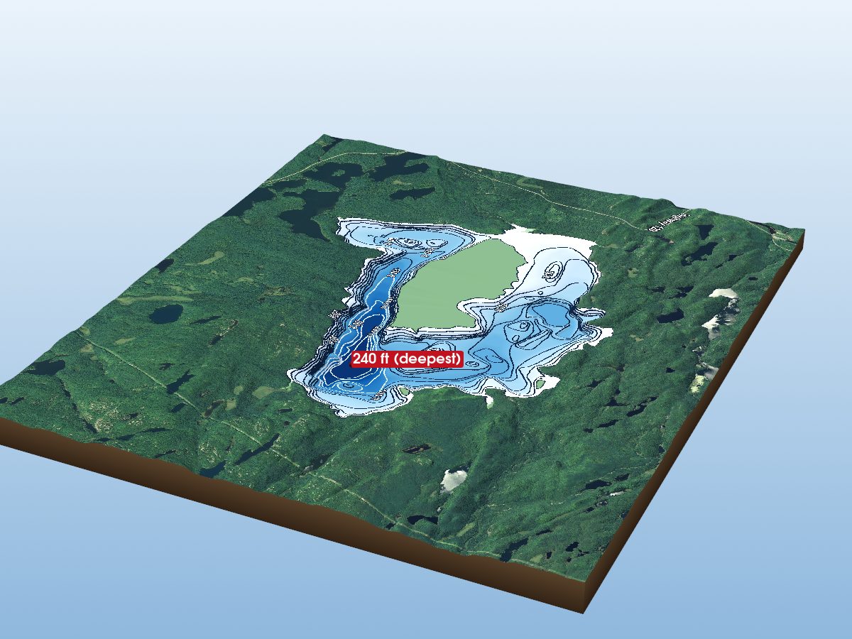Depth map of Wakomata Lake