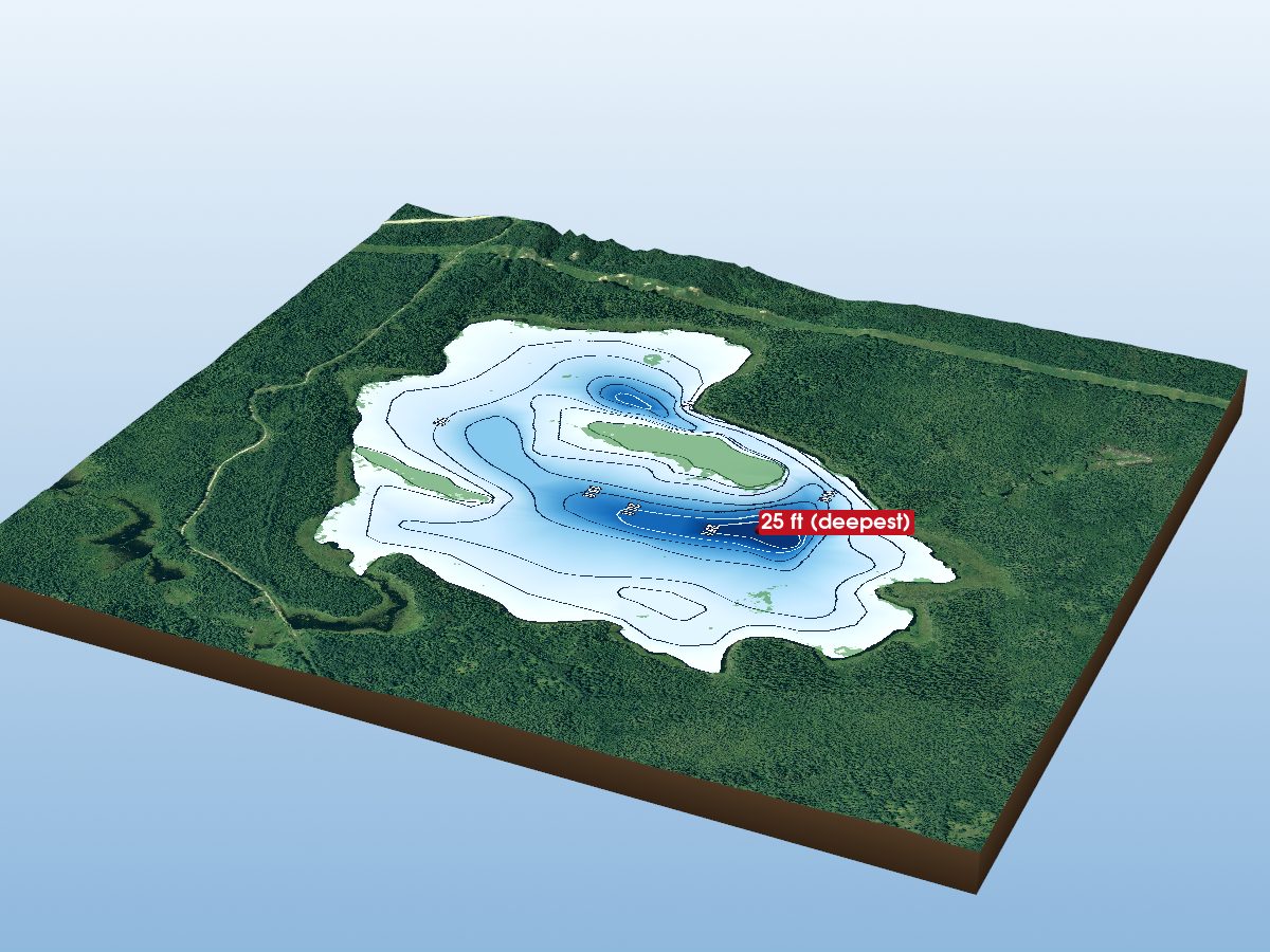 Depth map of Walkom Lake