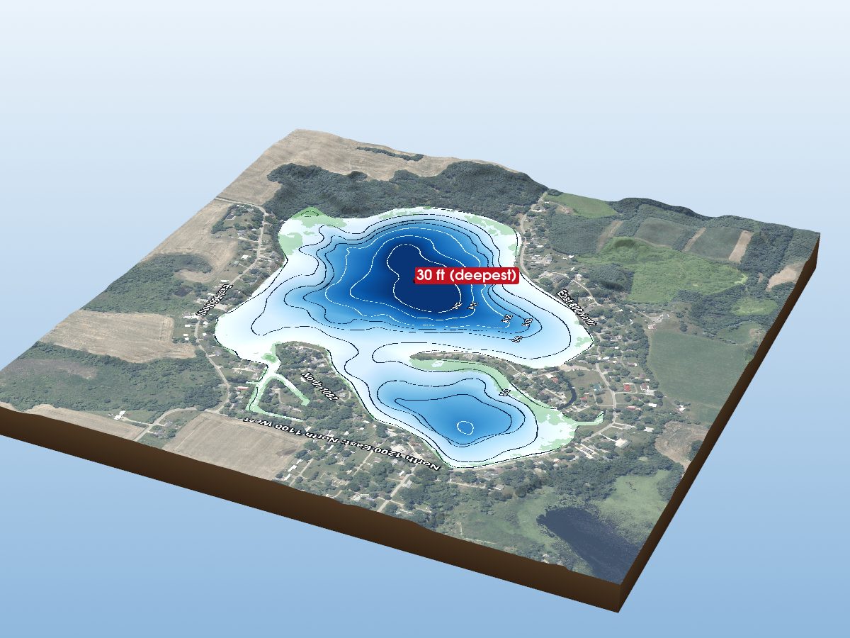 3D depth map of Wall Lake