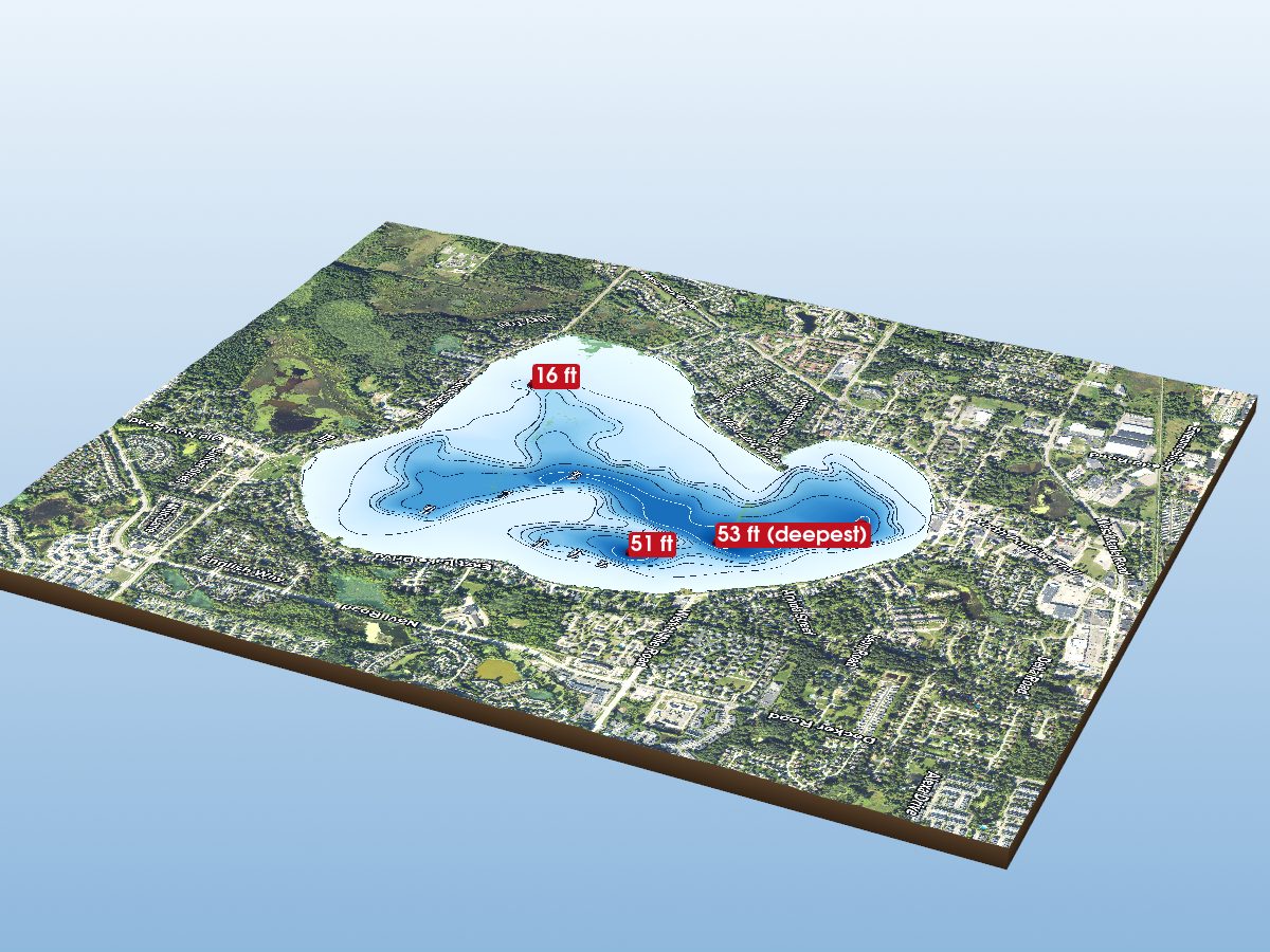Depth map of Walled Lake