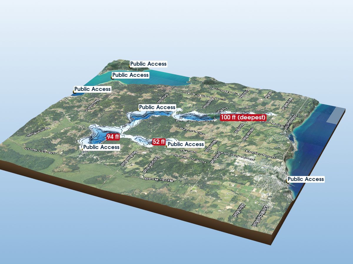 Depth map of Walloon Lake