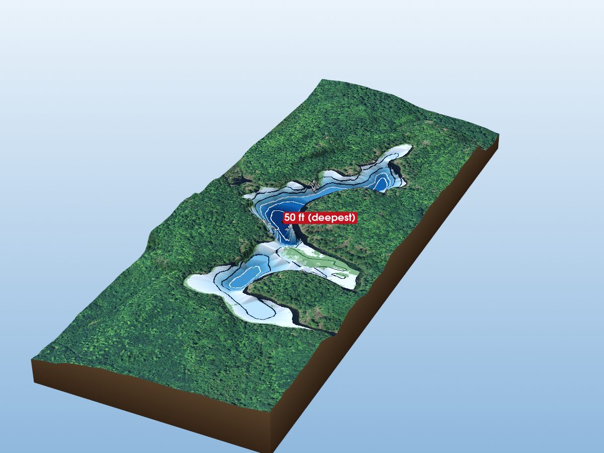 Depth map of Wanamaker Lake