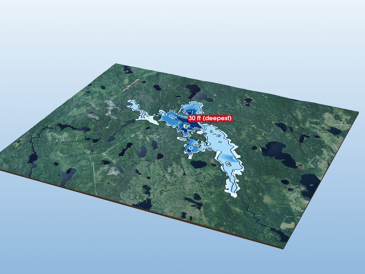 Depth map of Wapesi Lake