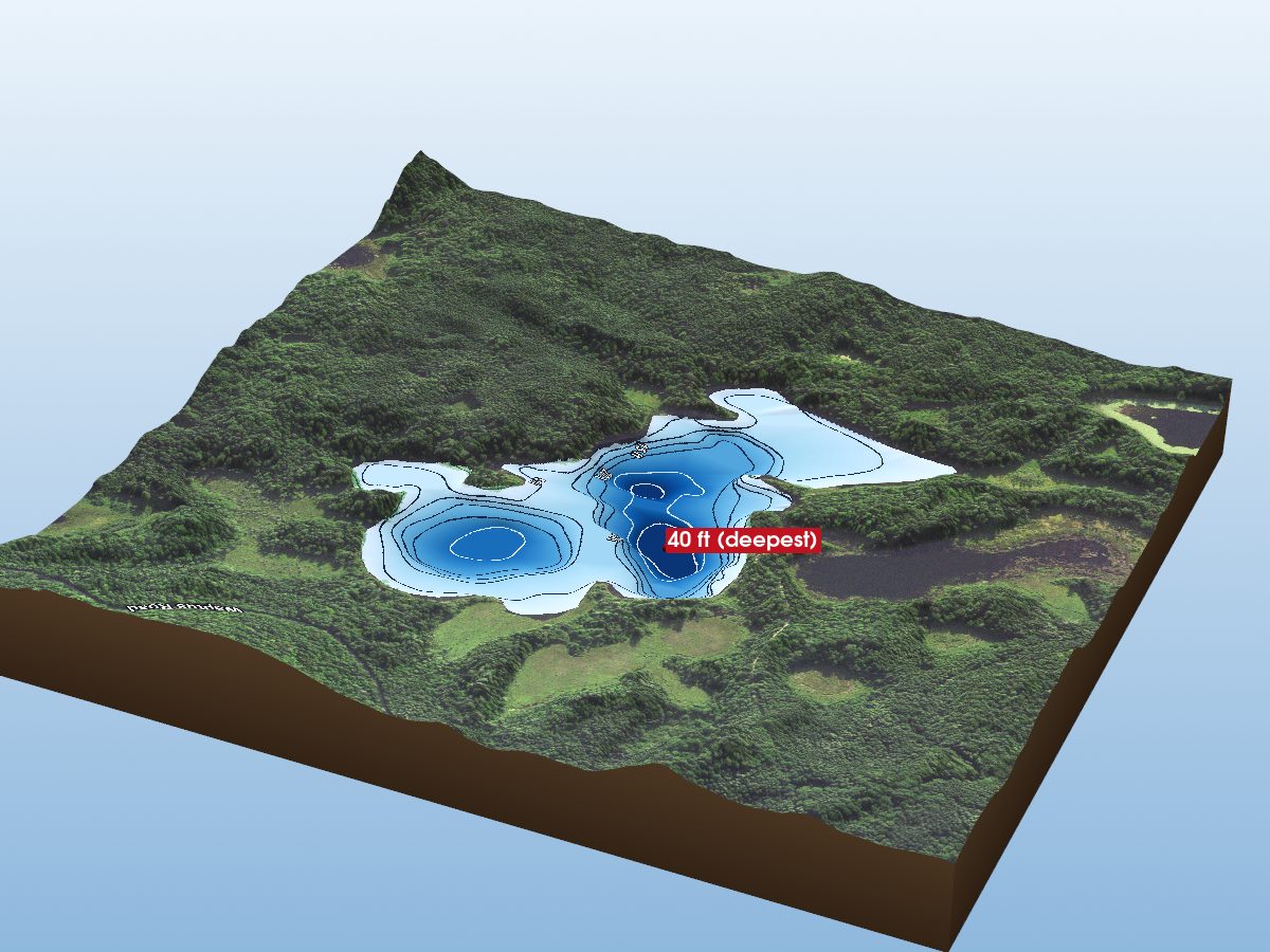 Depth map of Waptus Lake