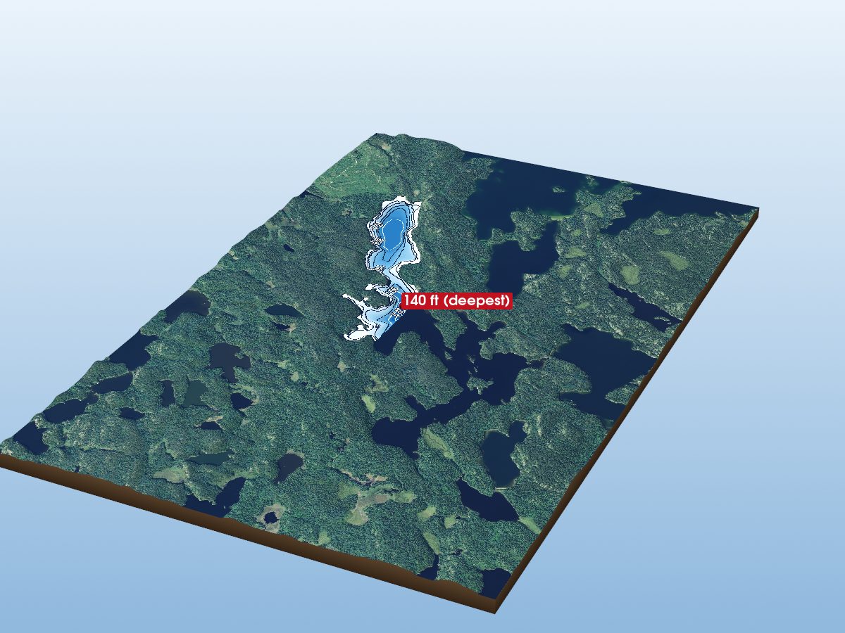 Depth map of Warclub Lake