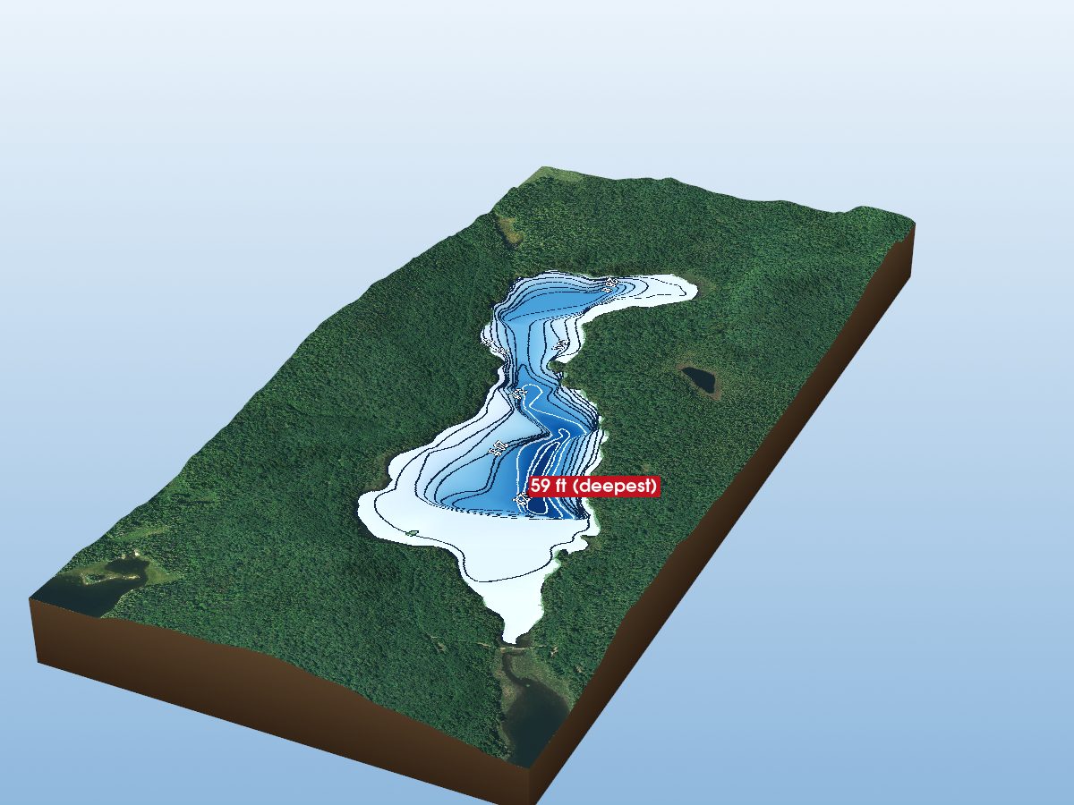 Depth map of Ward Lake