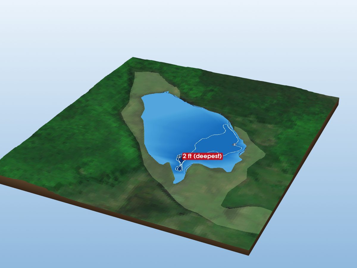 Depth map of Warder Lake
