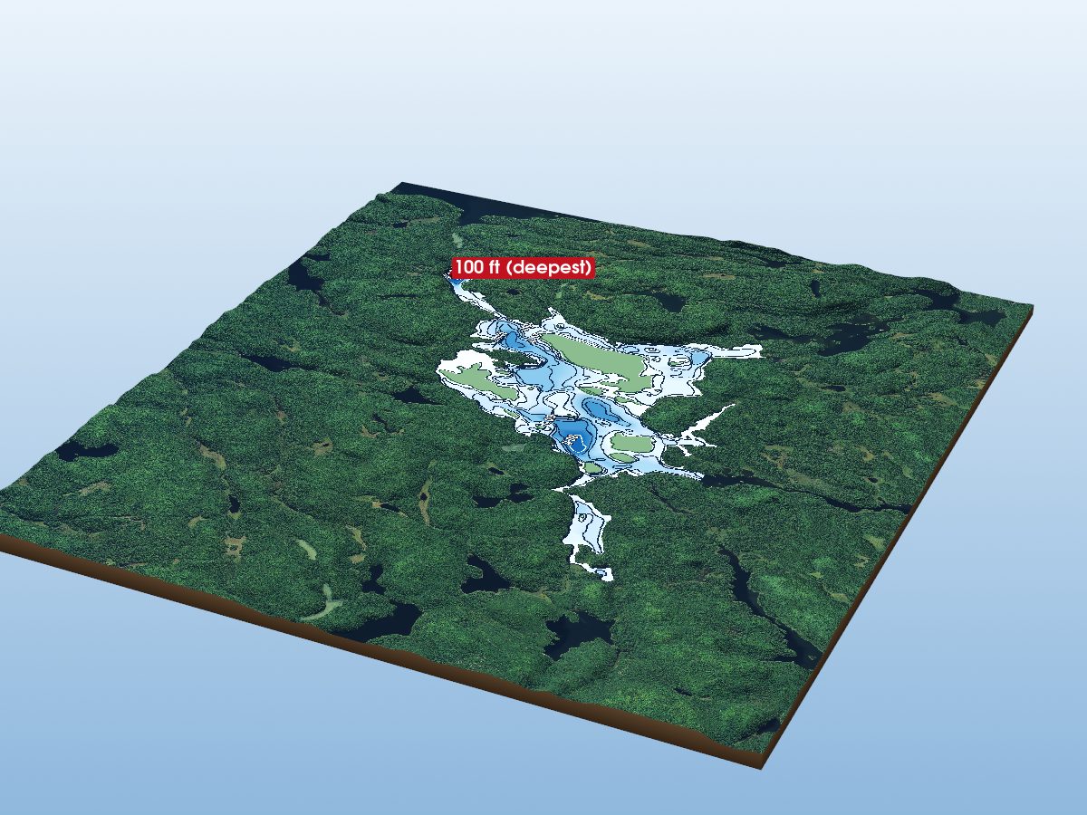 Depth map of Wasaksina Lake