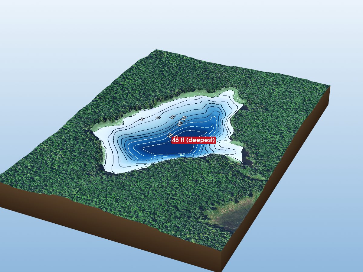 Depth map of Washa Lake