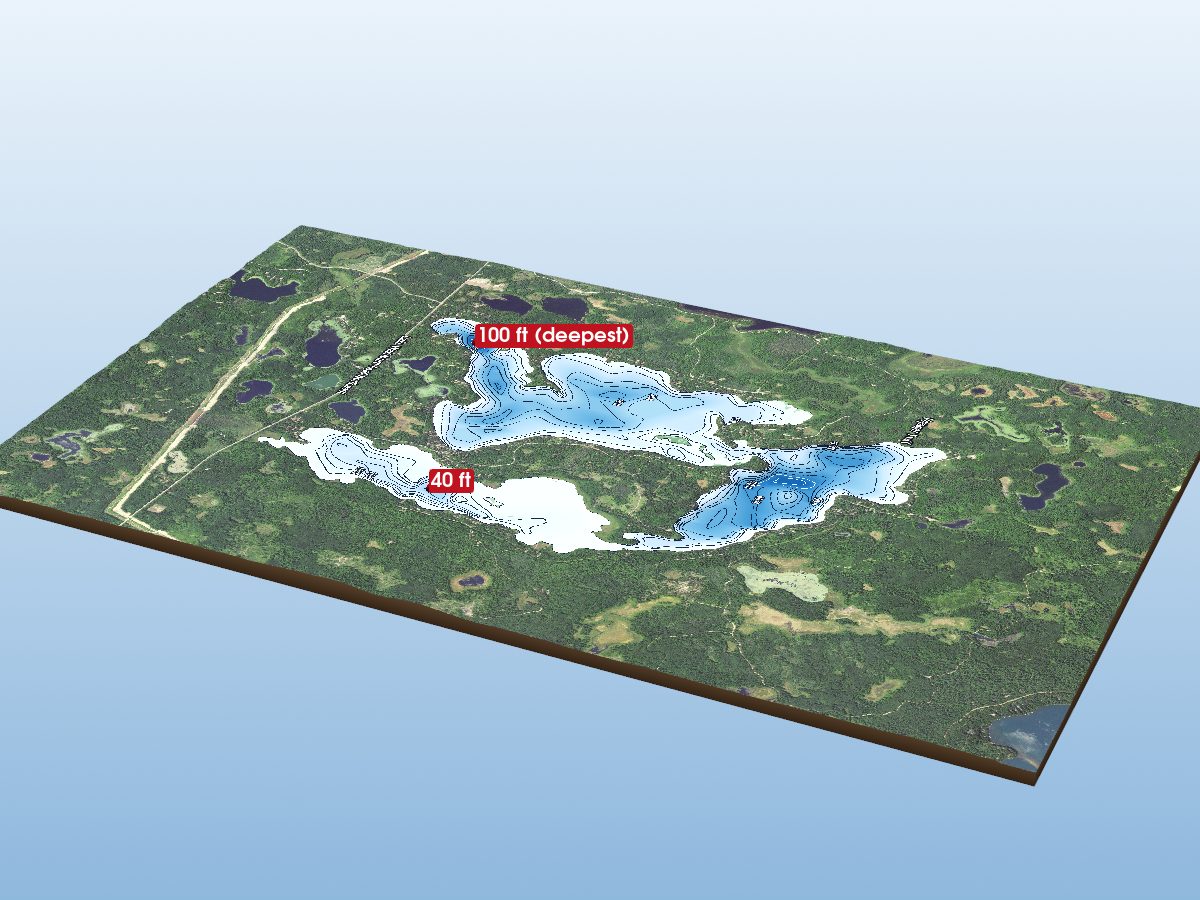 Depth map of Washburn Lake