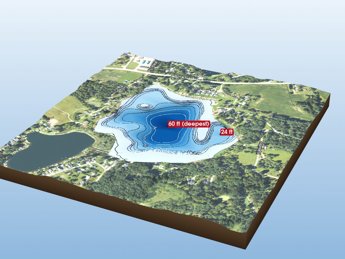 Depth map of Washington Lake