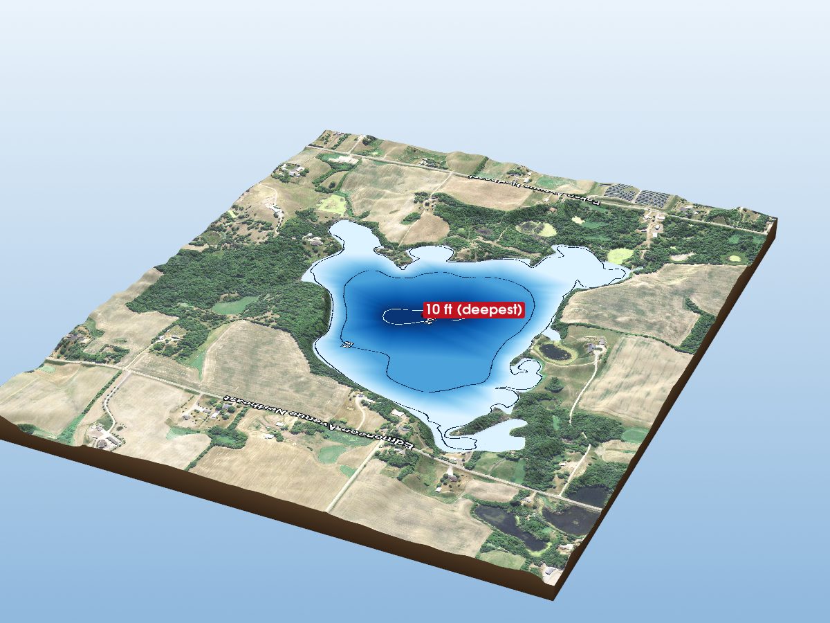 Depth map of Washington Lake