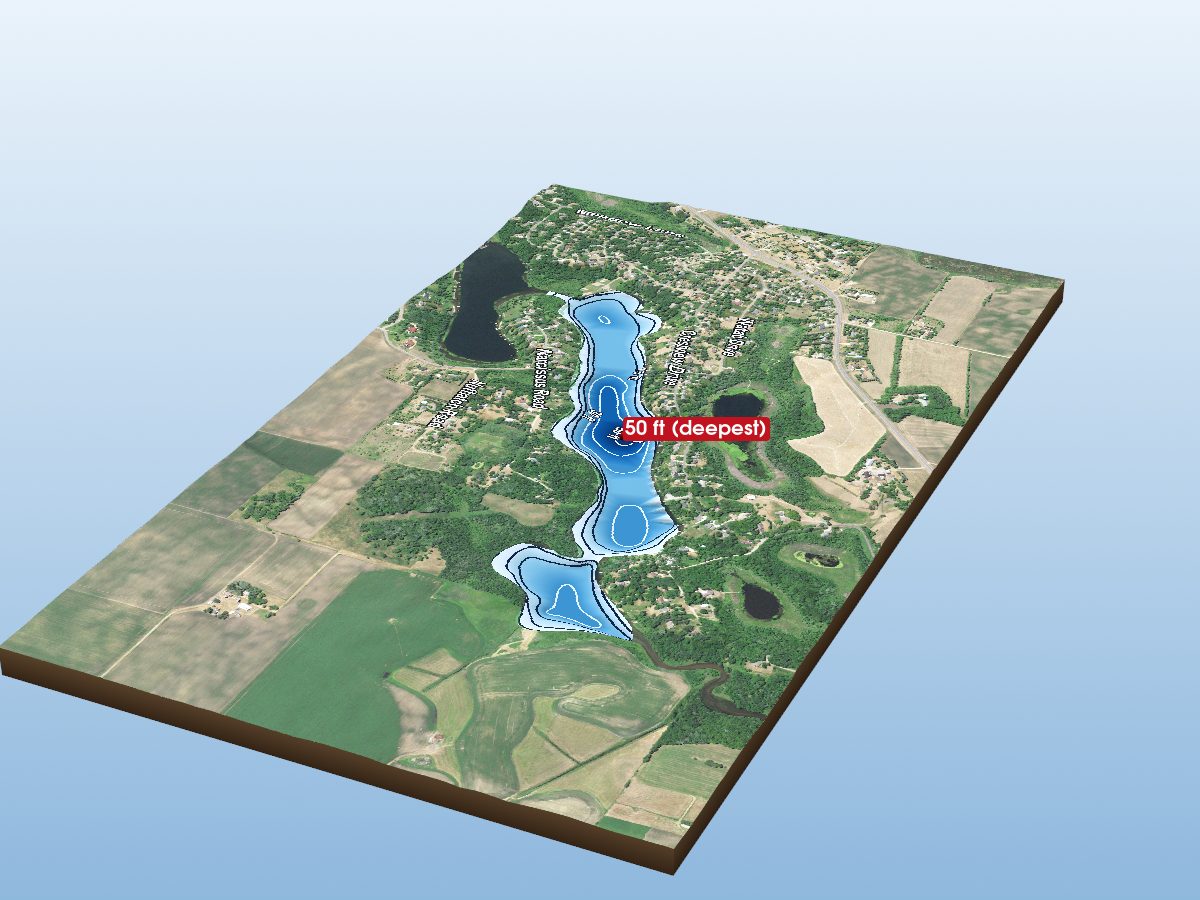 Depth map of Watab Lake