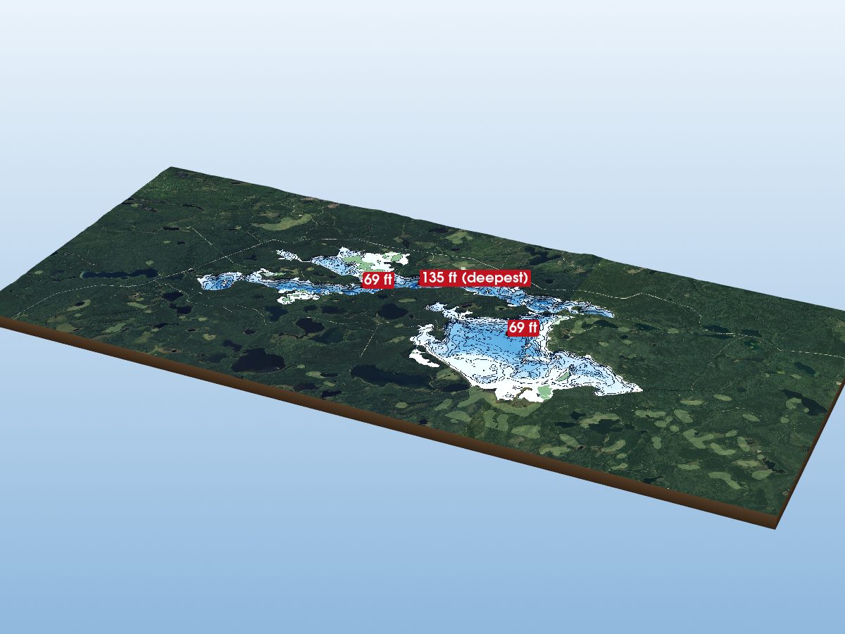 3D depth map of Watabeag Lake