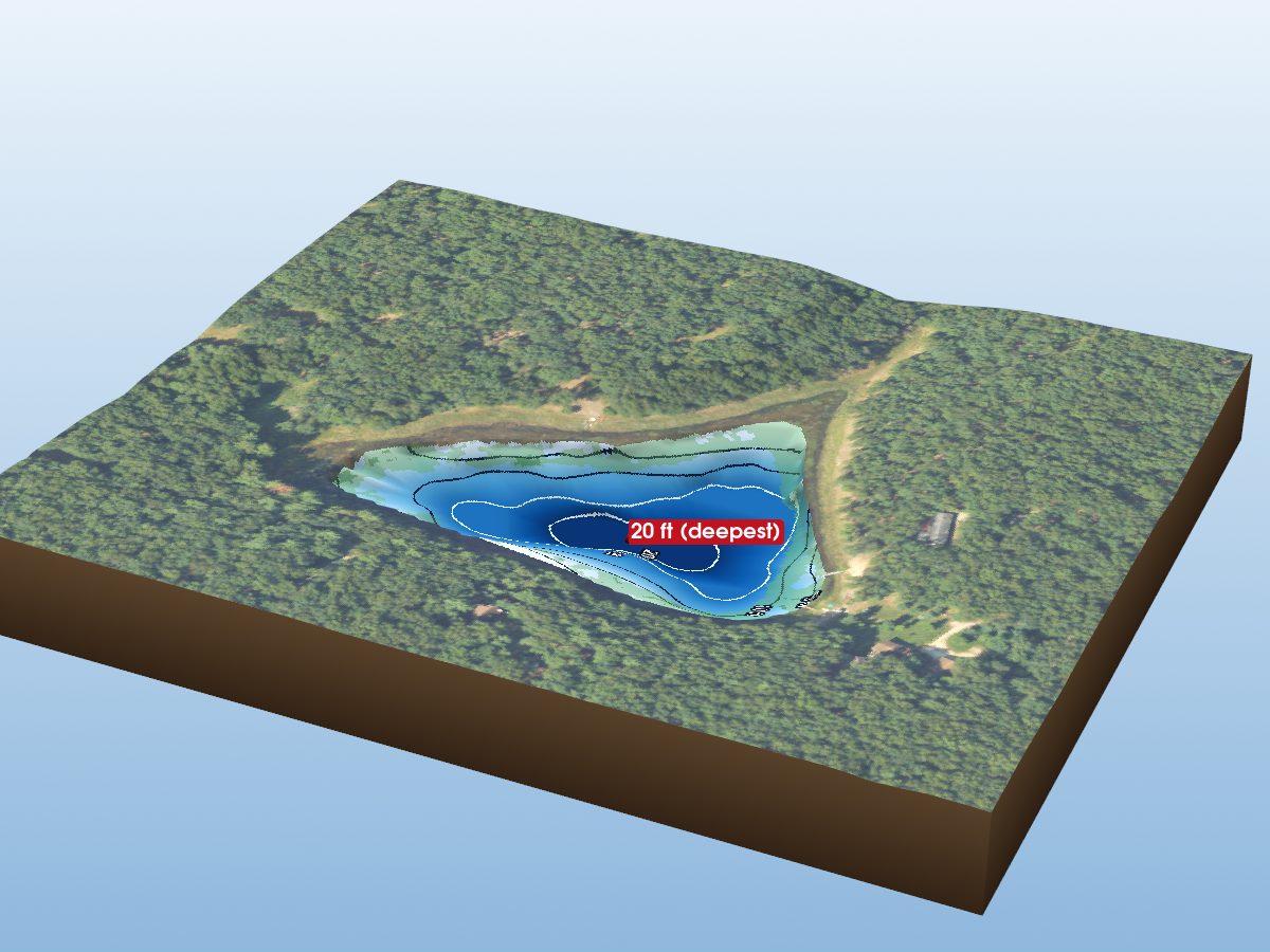 Depth map of Watassa Lake