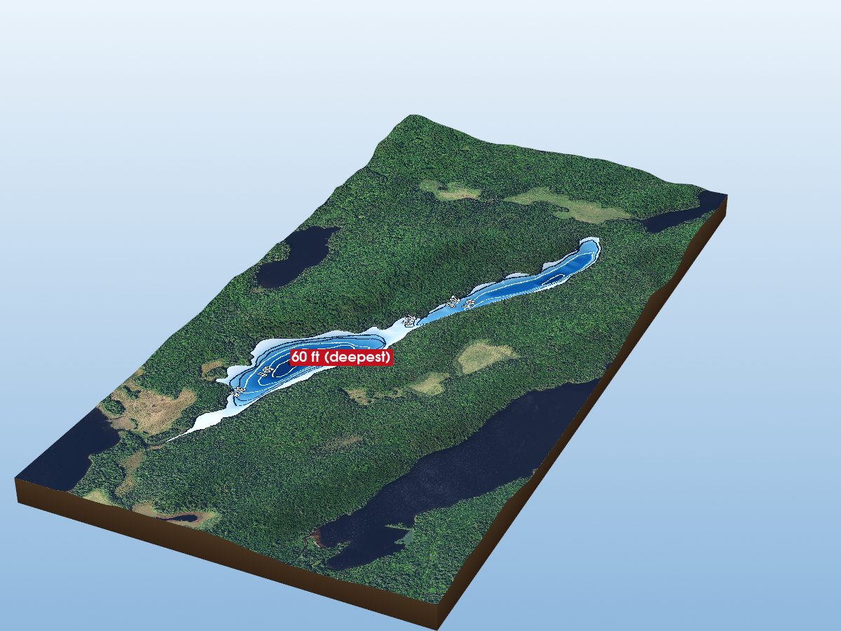 Depth map of Waterclear Lake