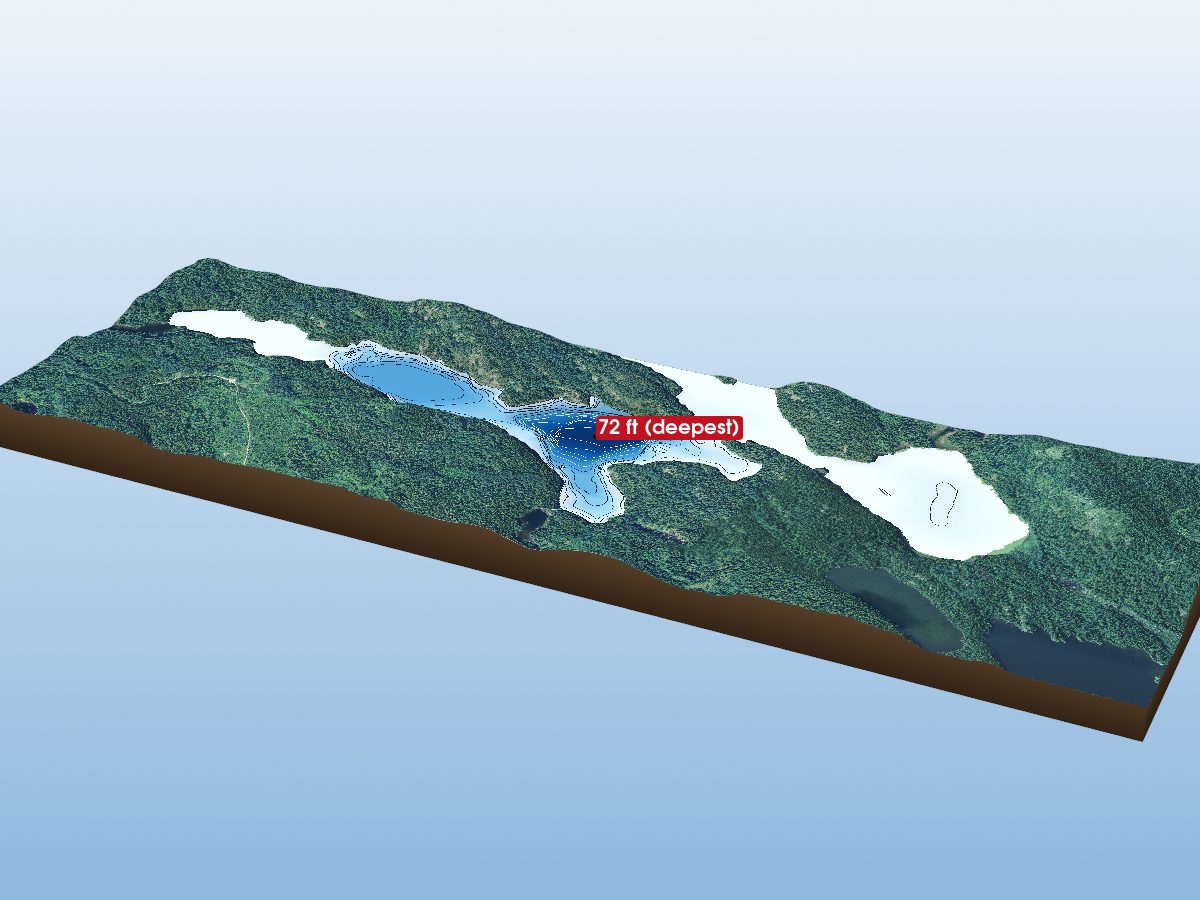 Depth map of Waterfall Lake