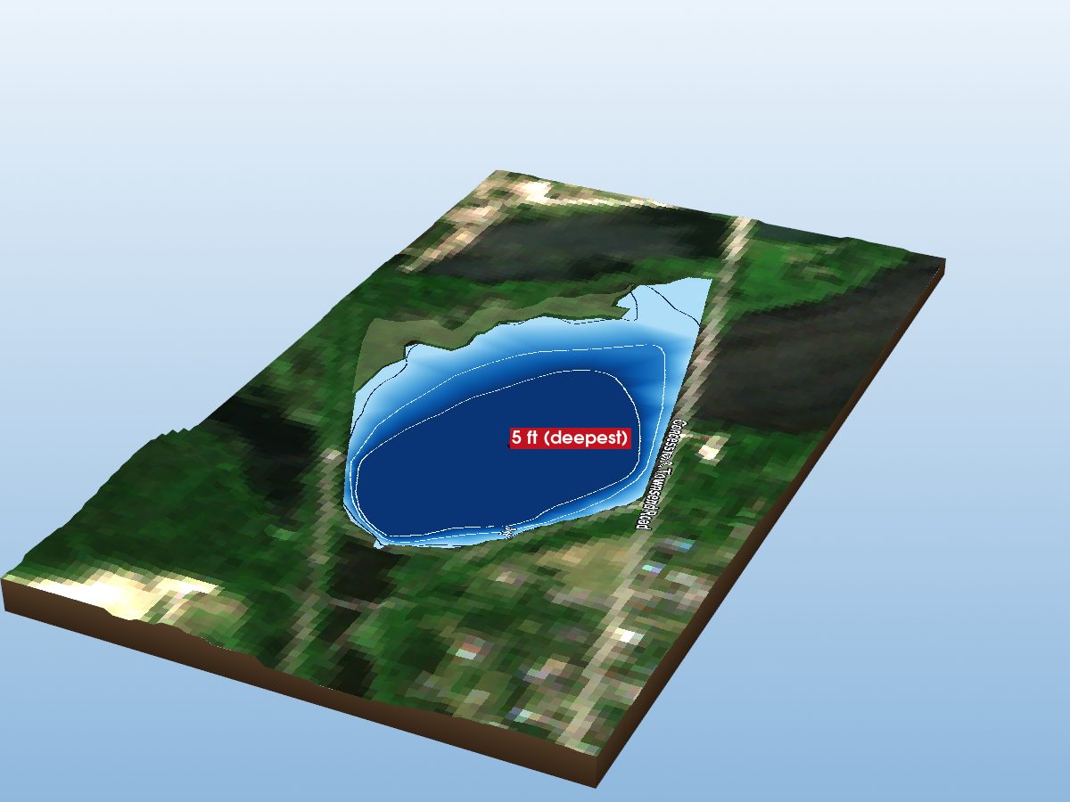 3D depth map of Waterford Ponds (Middle Pond)