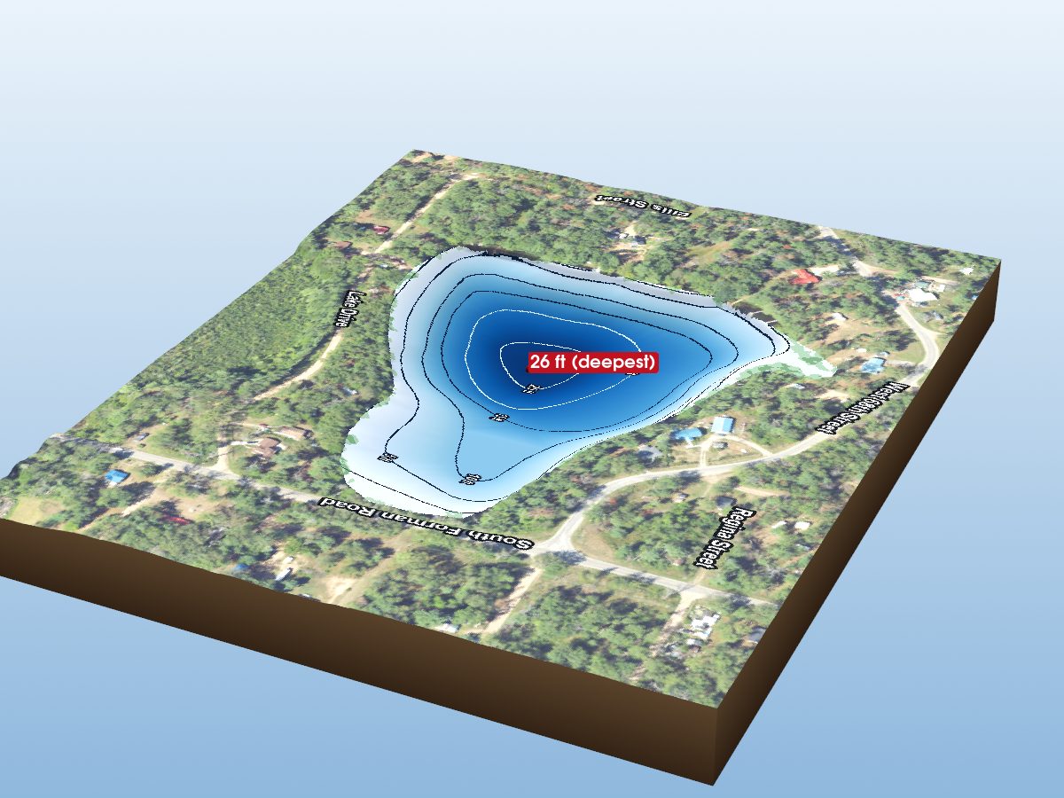 Depth map of Watermill Lake