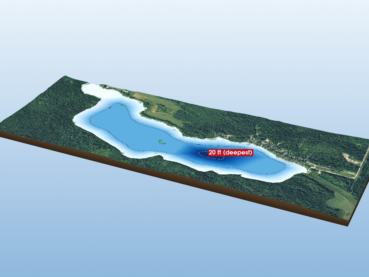 Depth map of Watersnake Lake