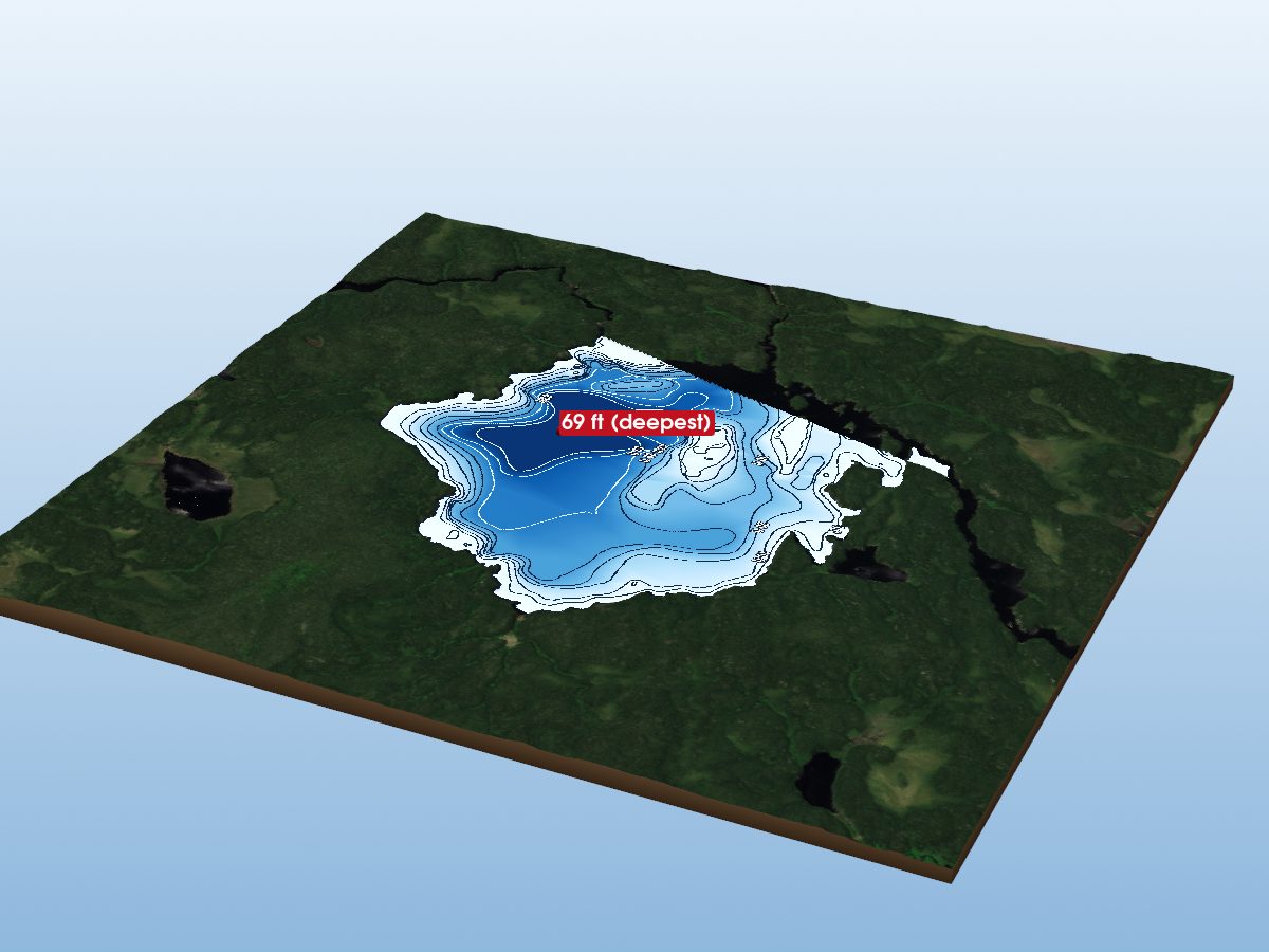 Depth map of Wavell Lake