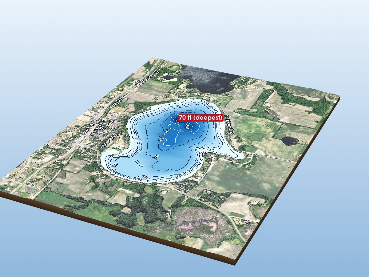 Depth map of Waverly Lake