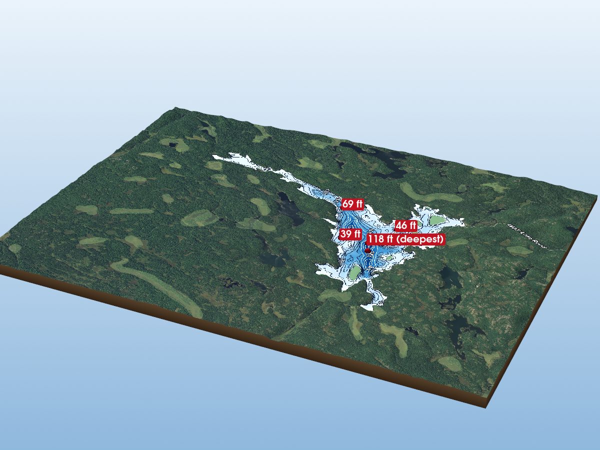 Depth map of Wavy Lake