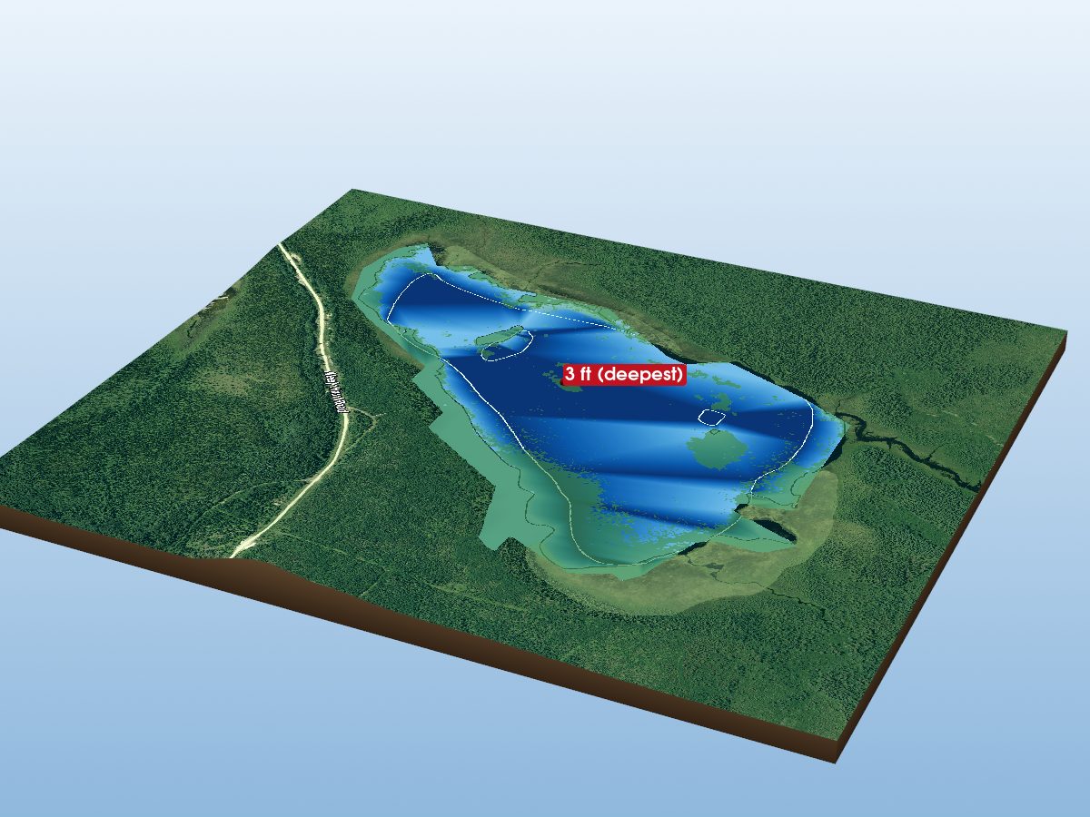 Depth map of Waxatike Lake