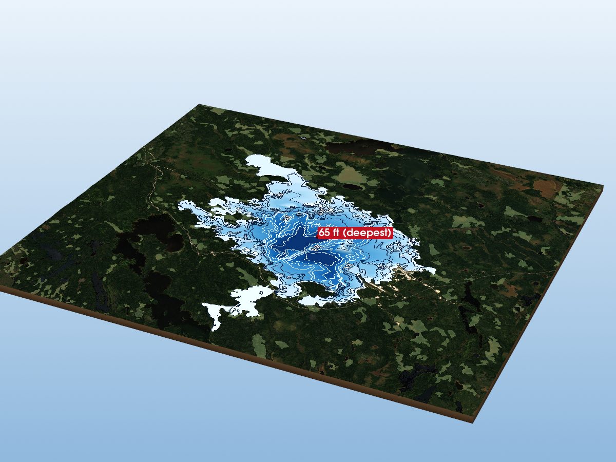Depth map of Weagamow Lake
