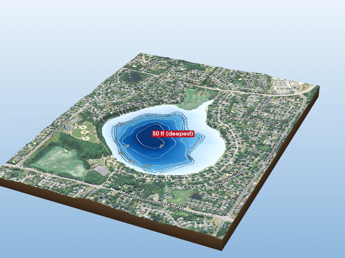 Depth map of Weaver Lake