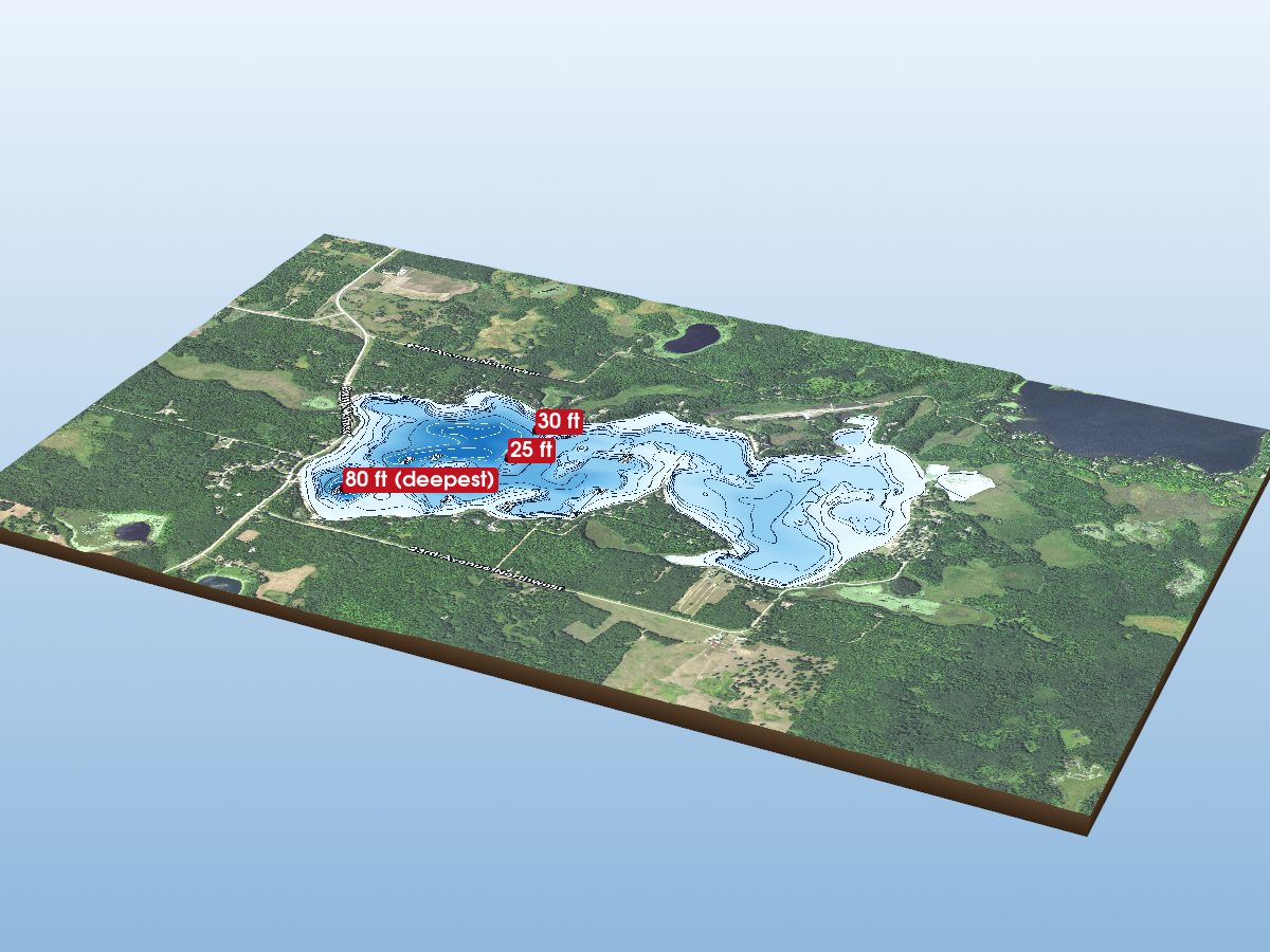 Depth map of Webb Lake