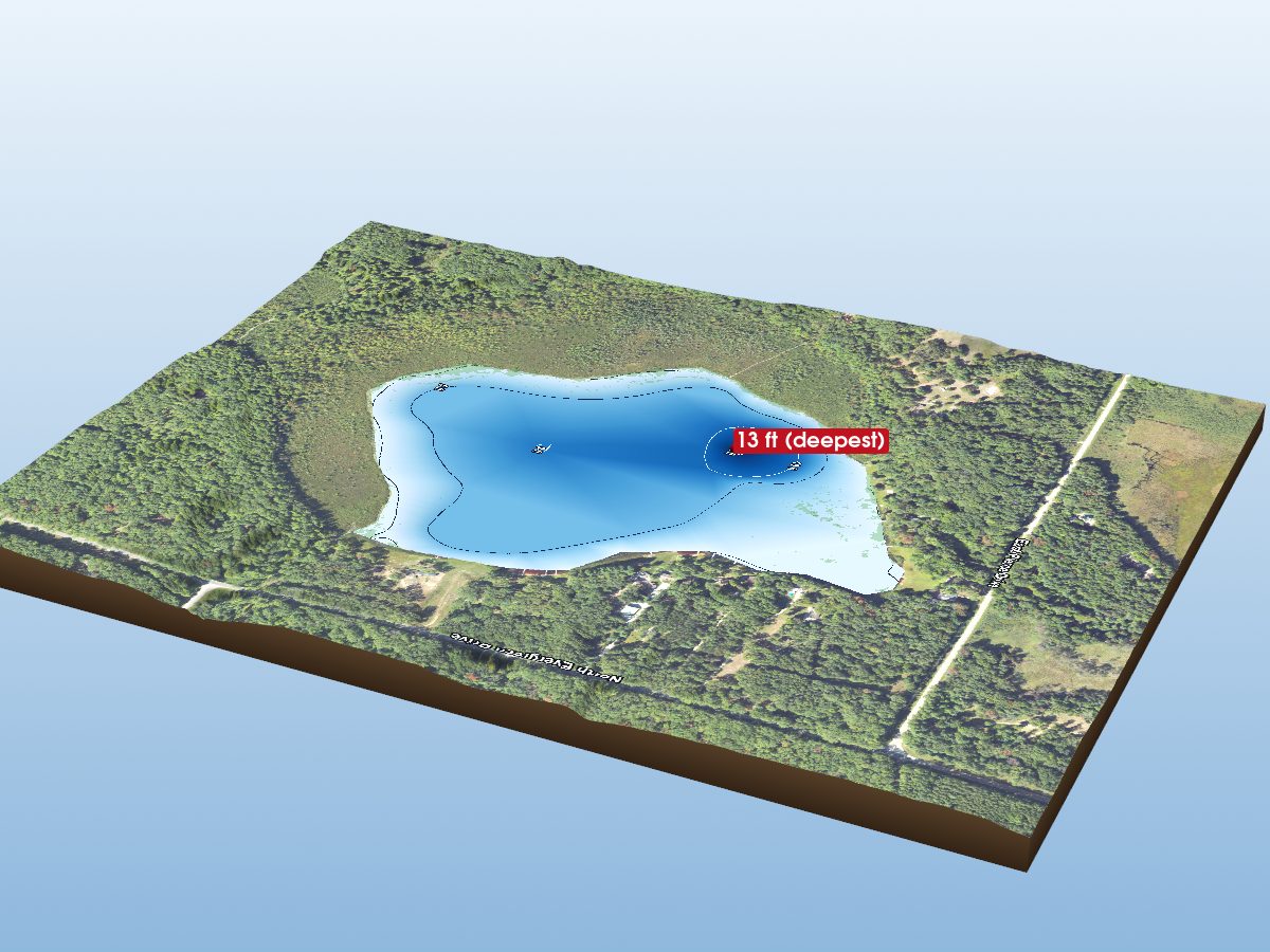 Depth map of Webinguaw Lake