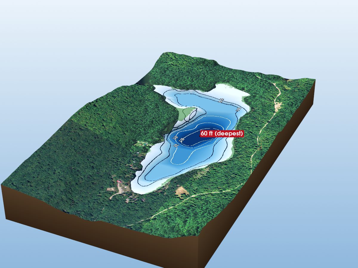Depth map of Weckstrom Lake