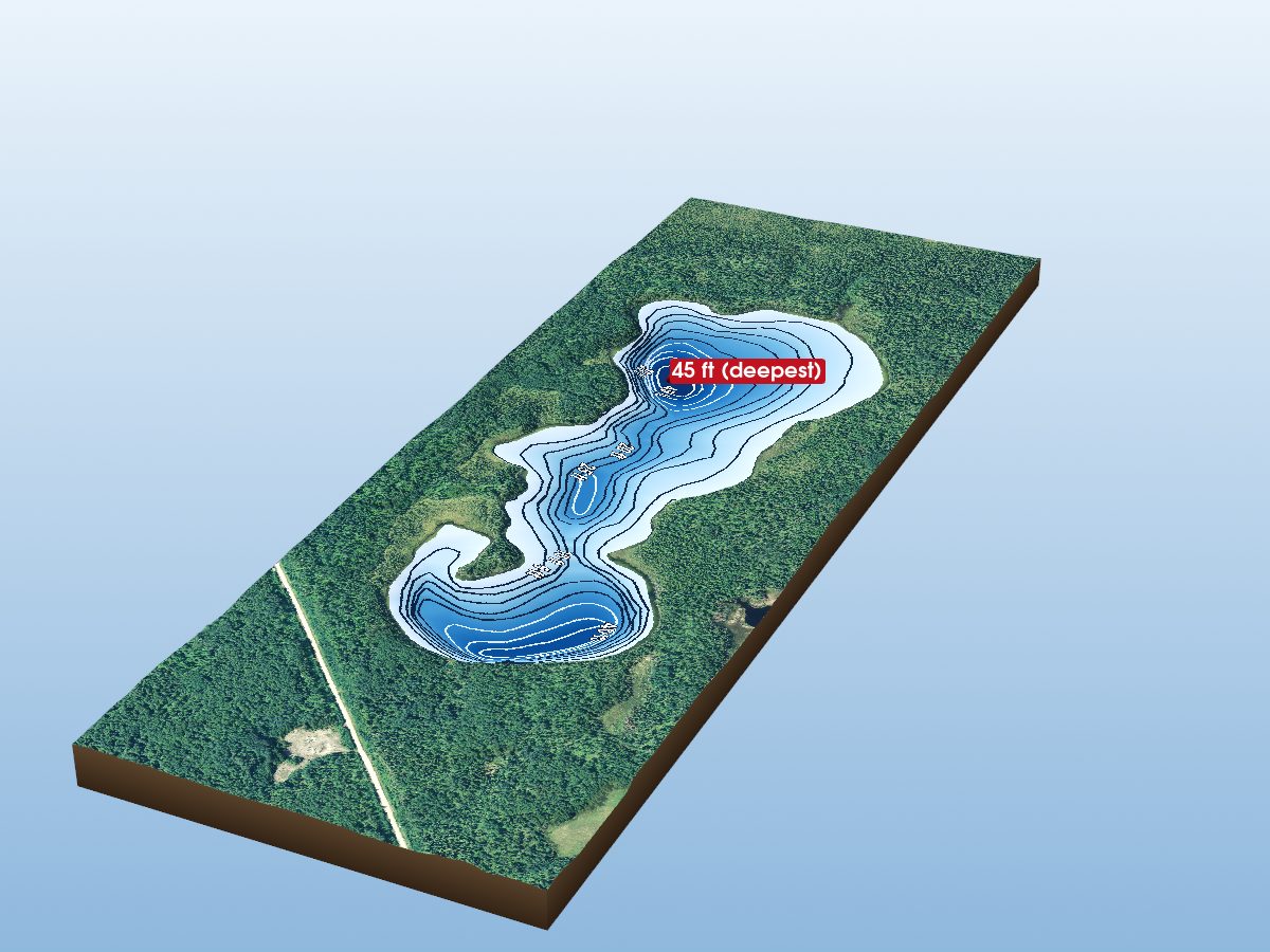 Depth map of Weewullee Lake