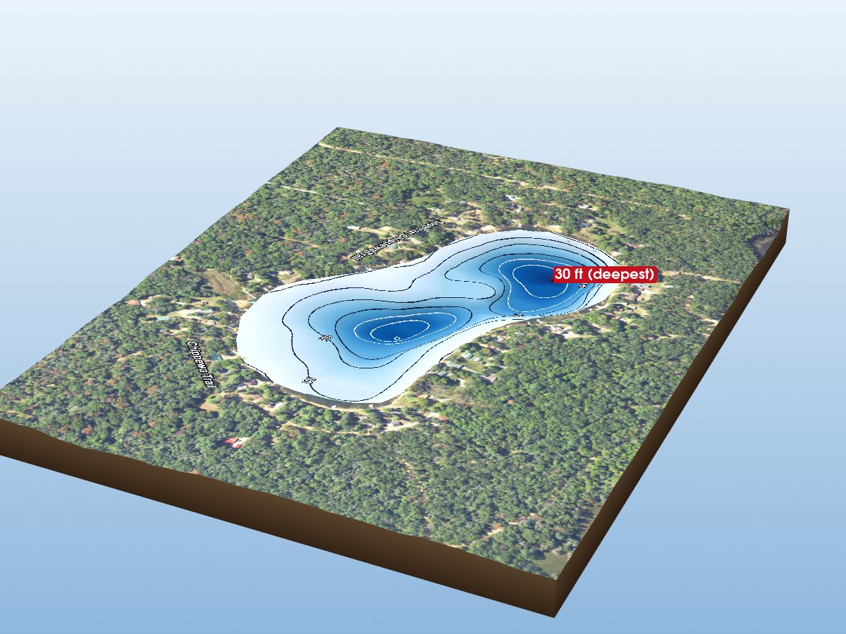 Depth map of Welcome Lake