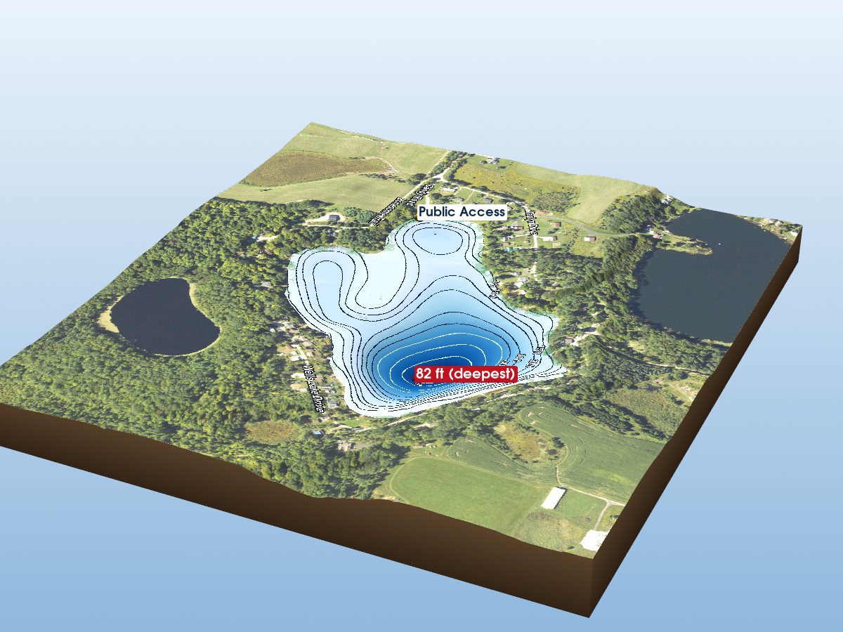 Depth map of Wells Lake