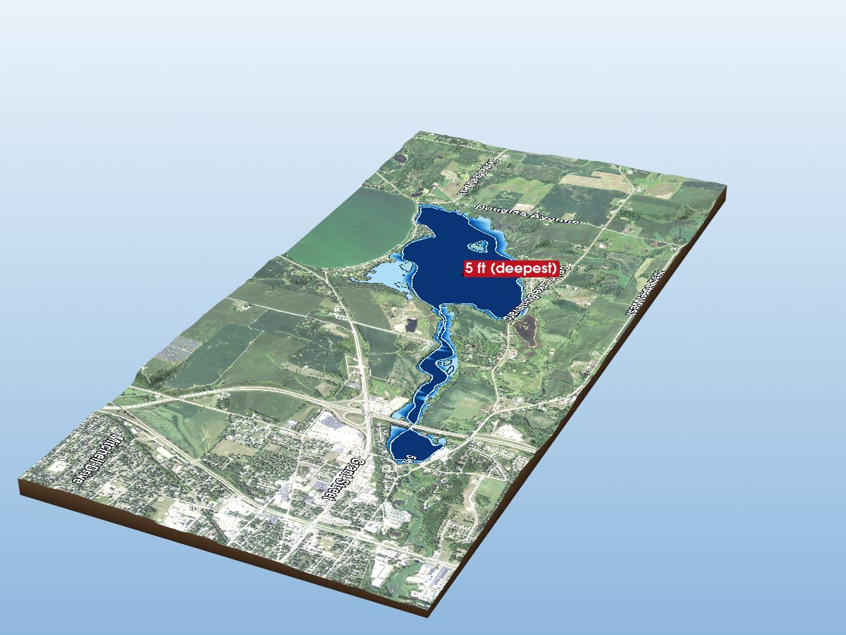 Depth map of Wells Lake