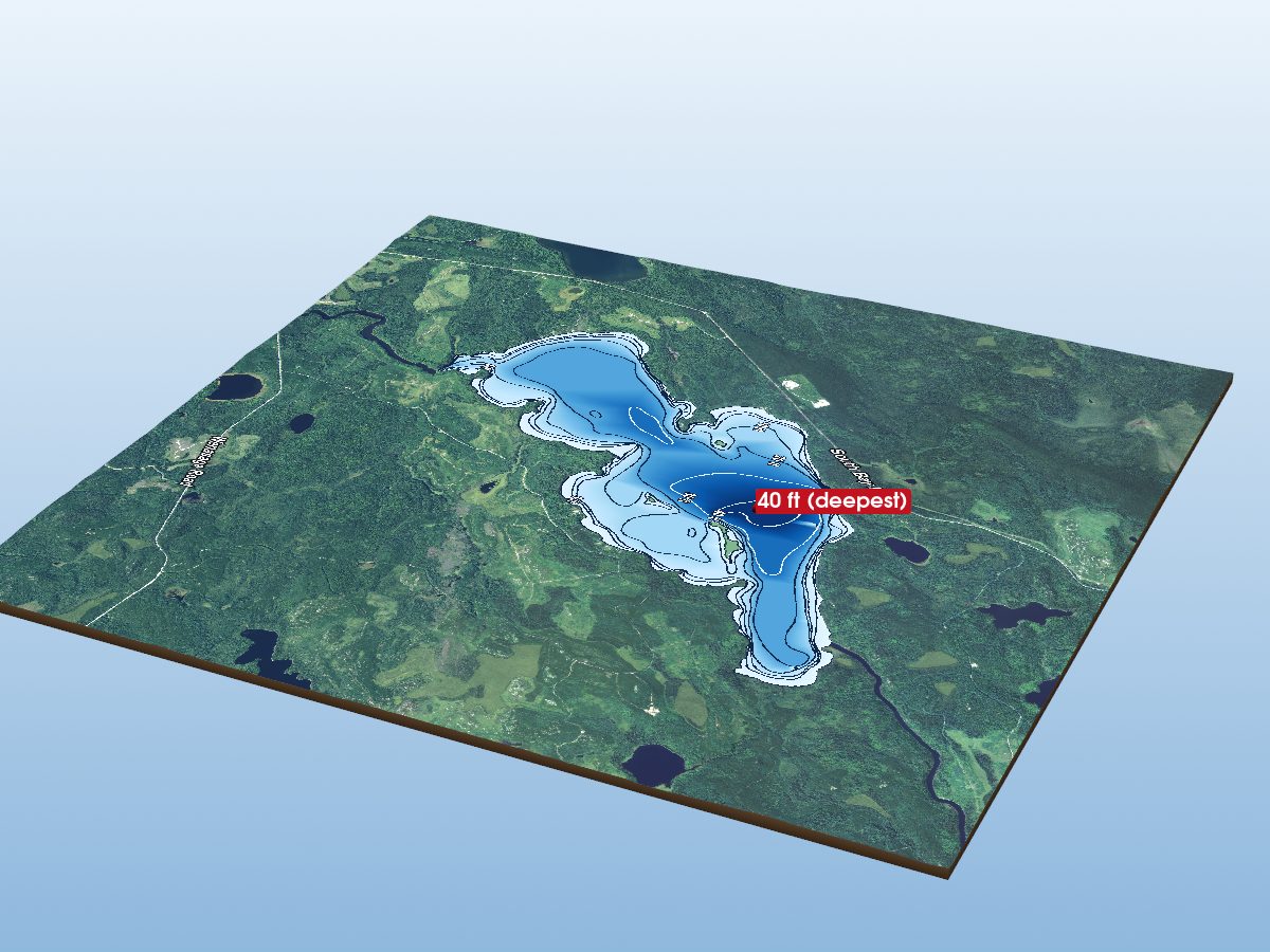 Depth map of Wenasaga Lake