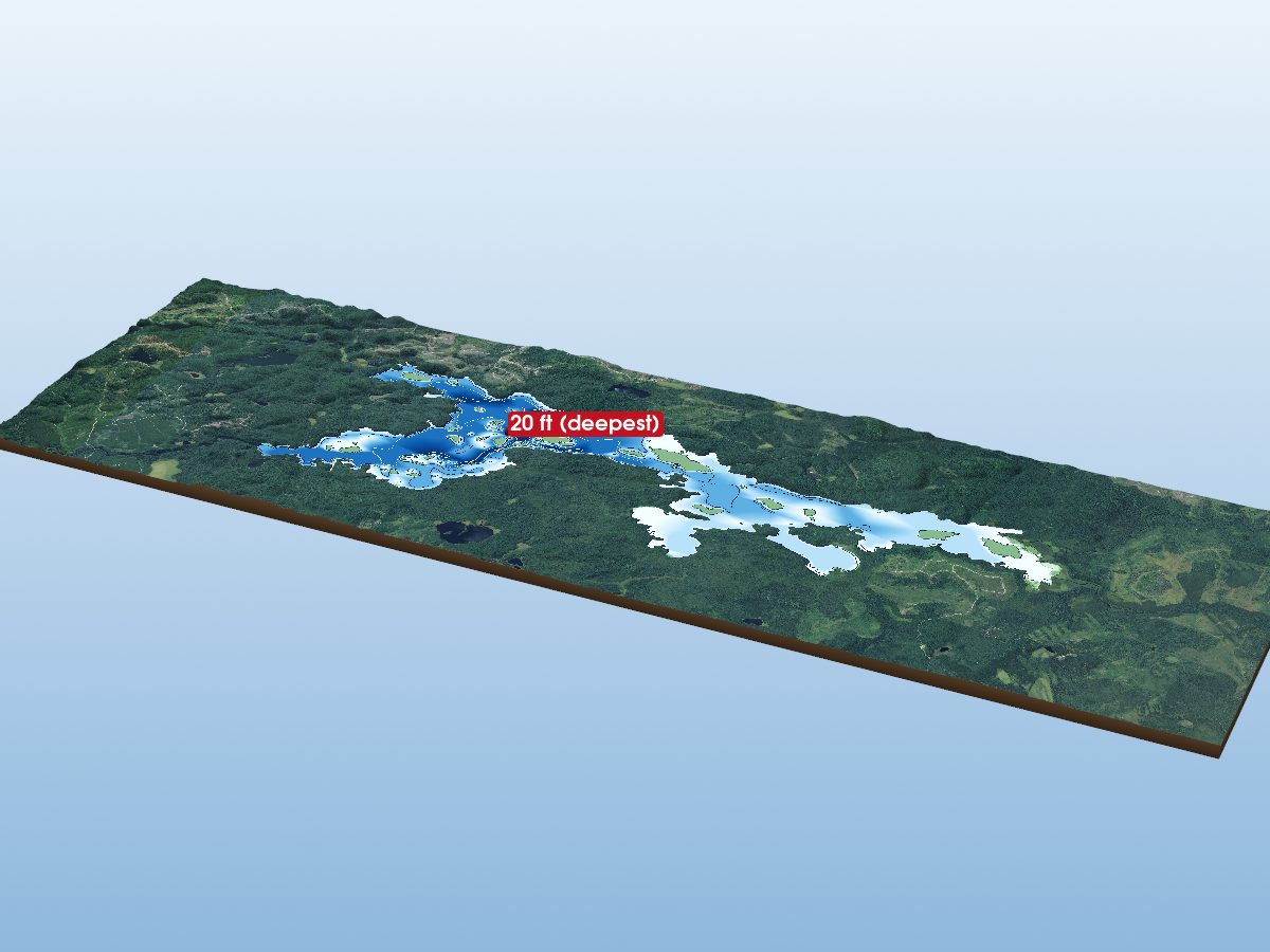 Depth map of Wenebegon Lake
