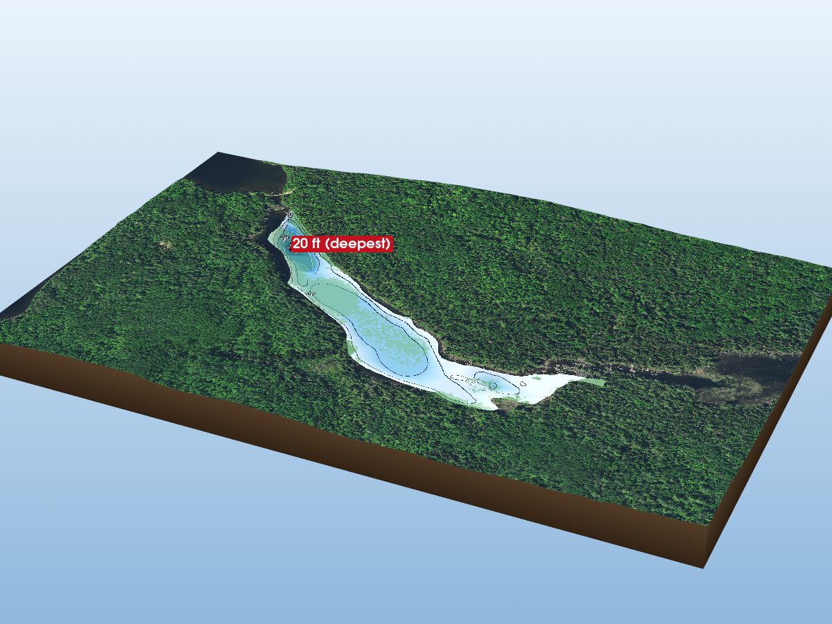 Depth map of Werwolf Lake