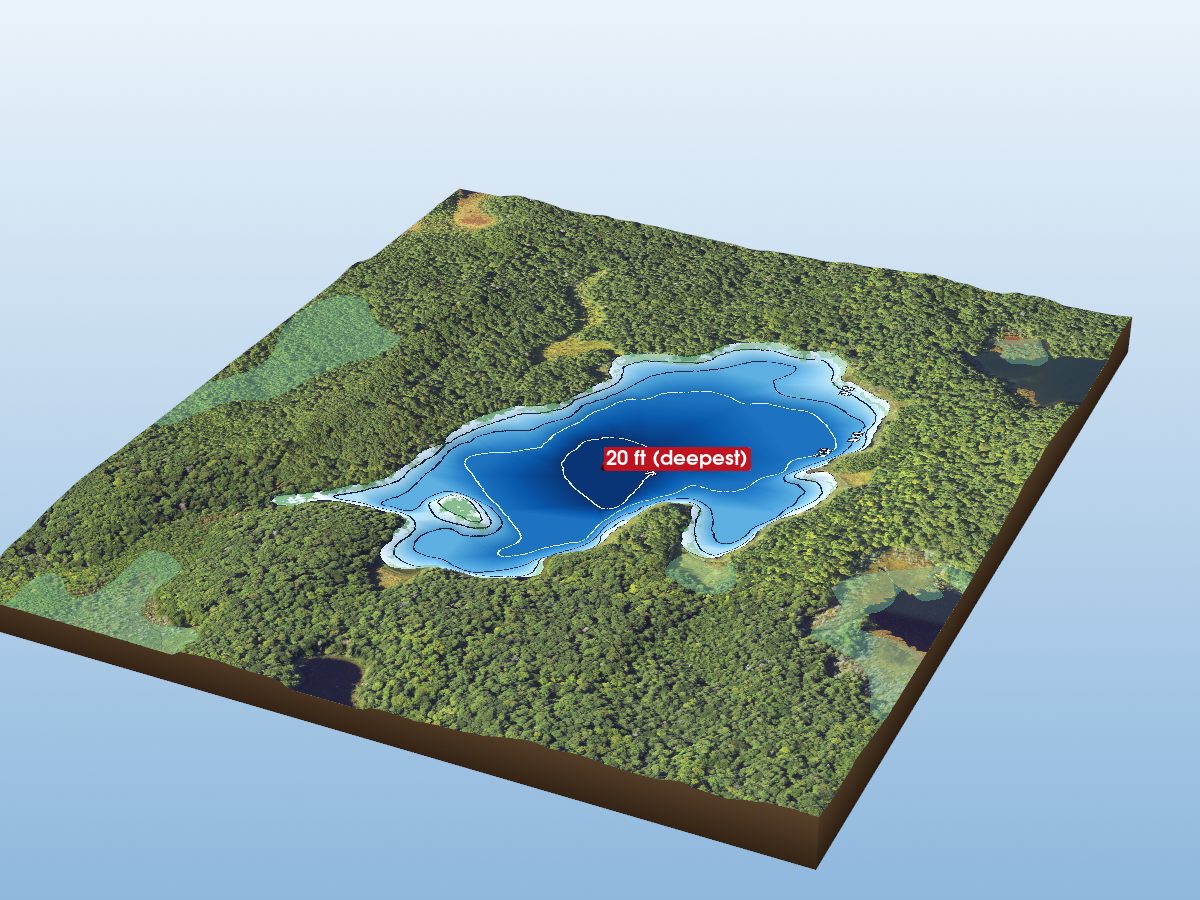 Depth map of West Bear Lake