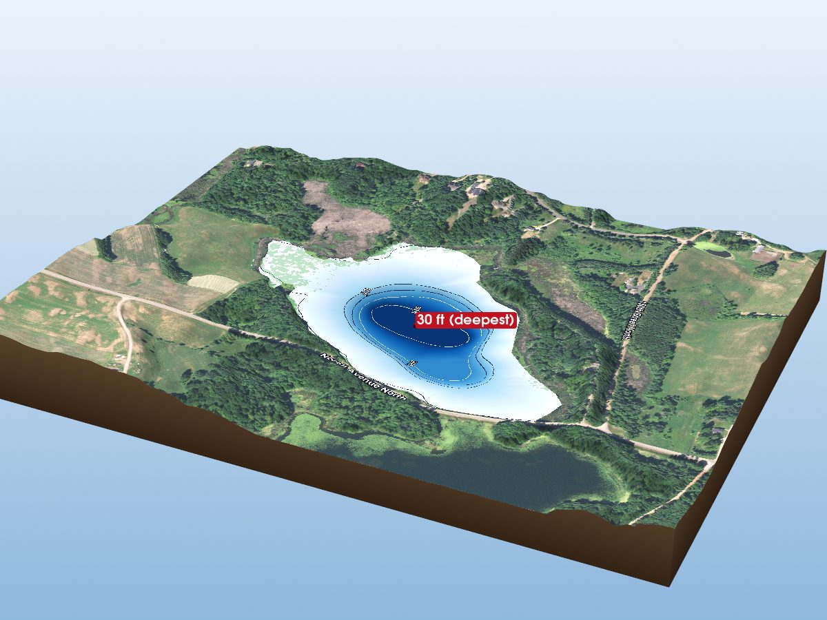 Depth map of West Boot Lake